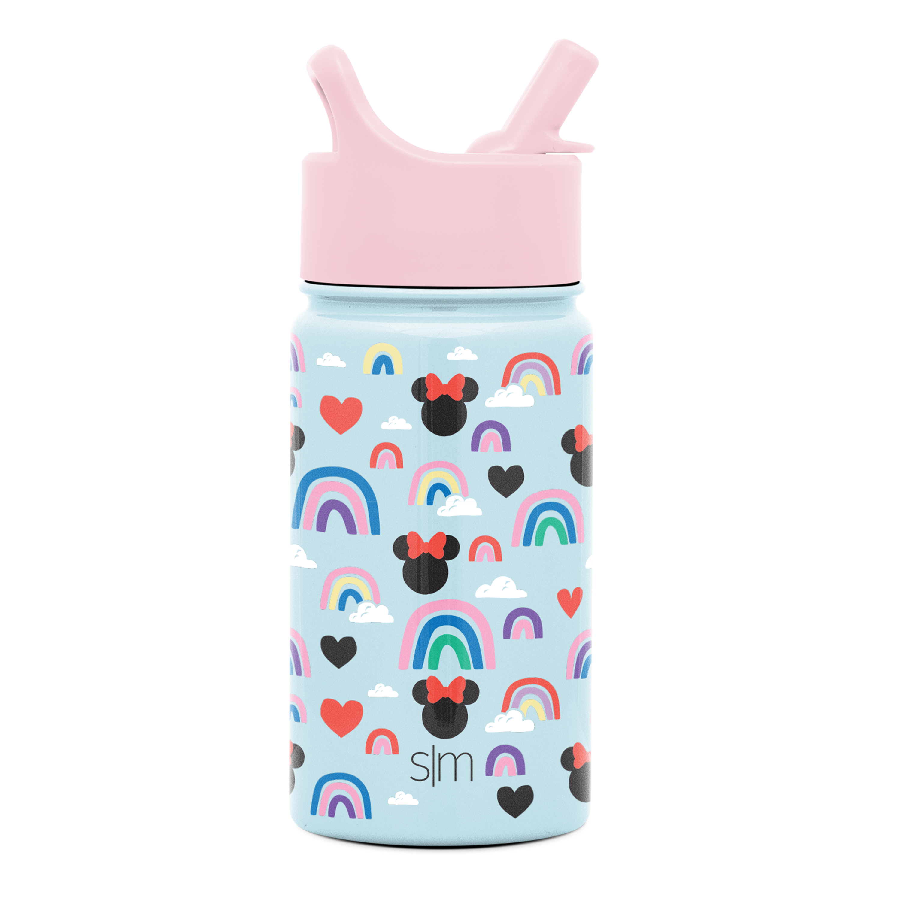 Summit Kids Water Bottle with Straw Lid - 14oz - Minnie Mouse Rainbows / Straw / SM