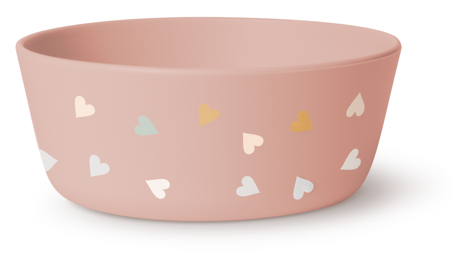 Parker Silicone Bowl - Hearts on Pink