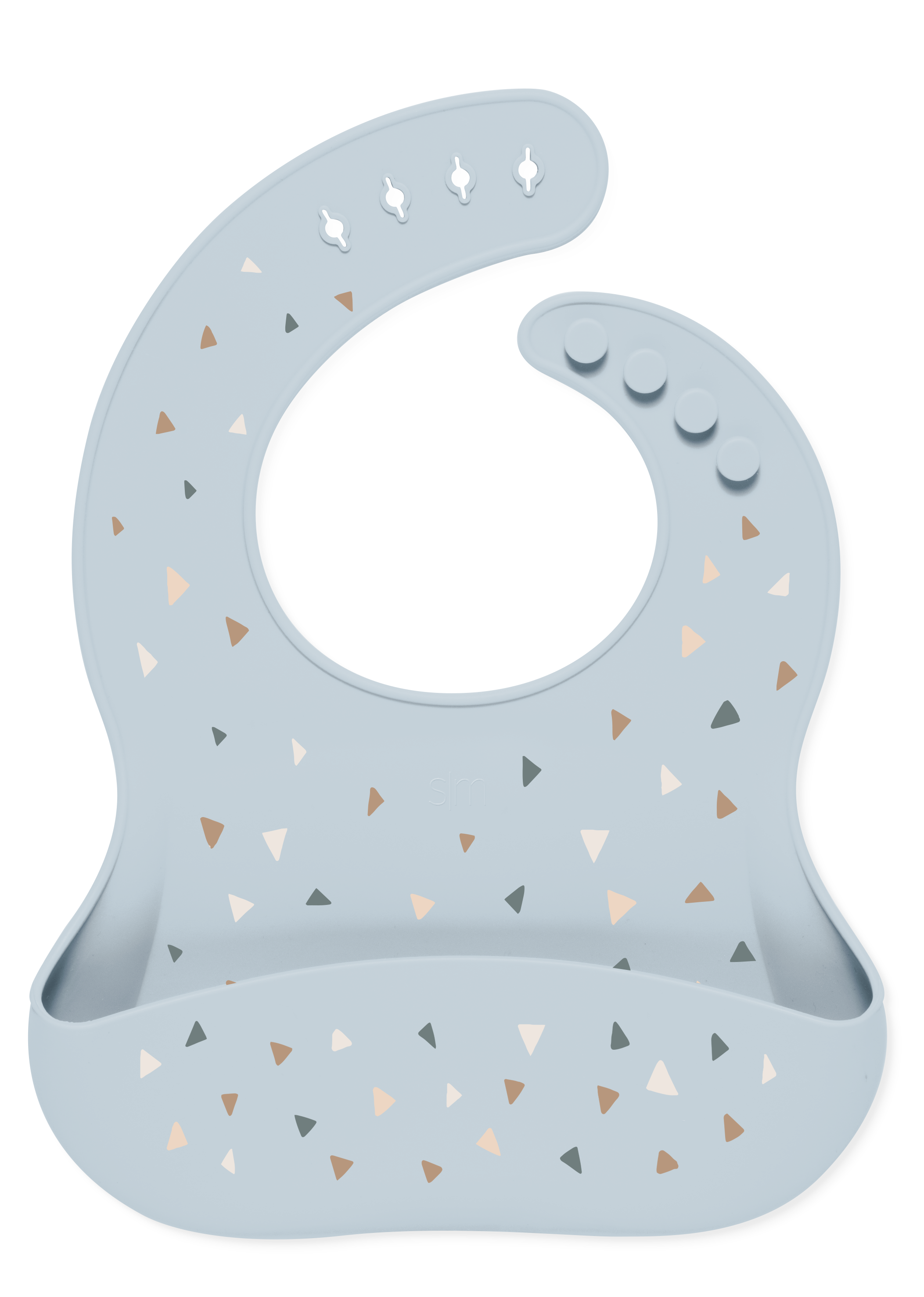 Bennett Silicone Bib - Gray Triangles