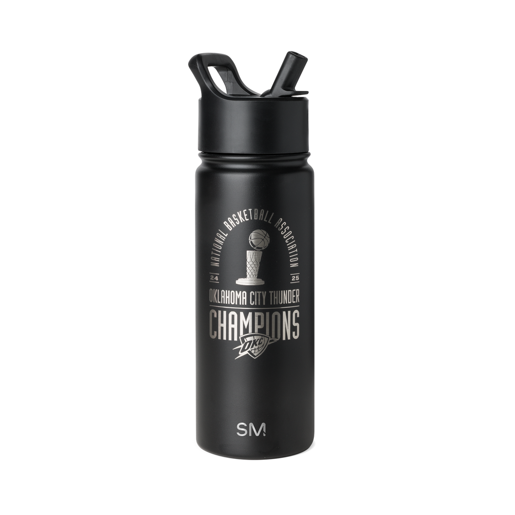 NBA Summit Water Bottle with Straw Lid - 20oz / OKC Thunder Arc on Black