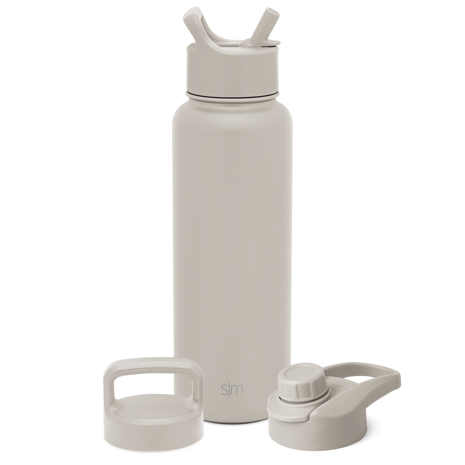 Summit Water Bottle with Straw Lid, Chug Lid, and Handle Lid - Almond Birch