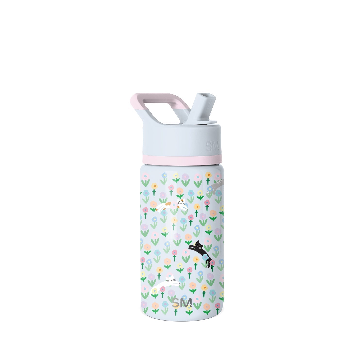 Summit Kids Water Bottle with Straw Lid - 14oz - Frolicking Kittens / Straw / SM2
