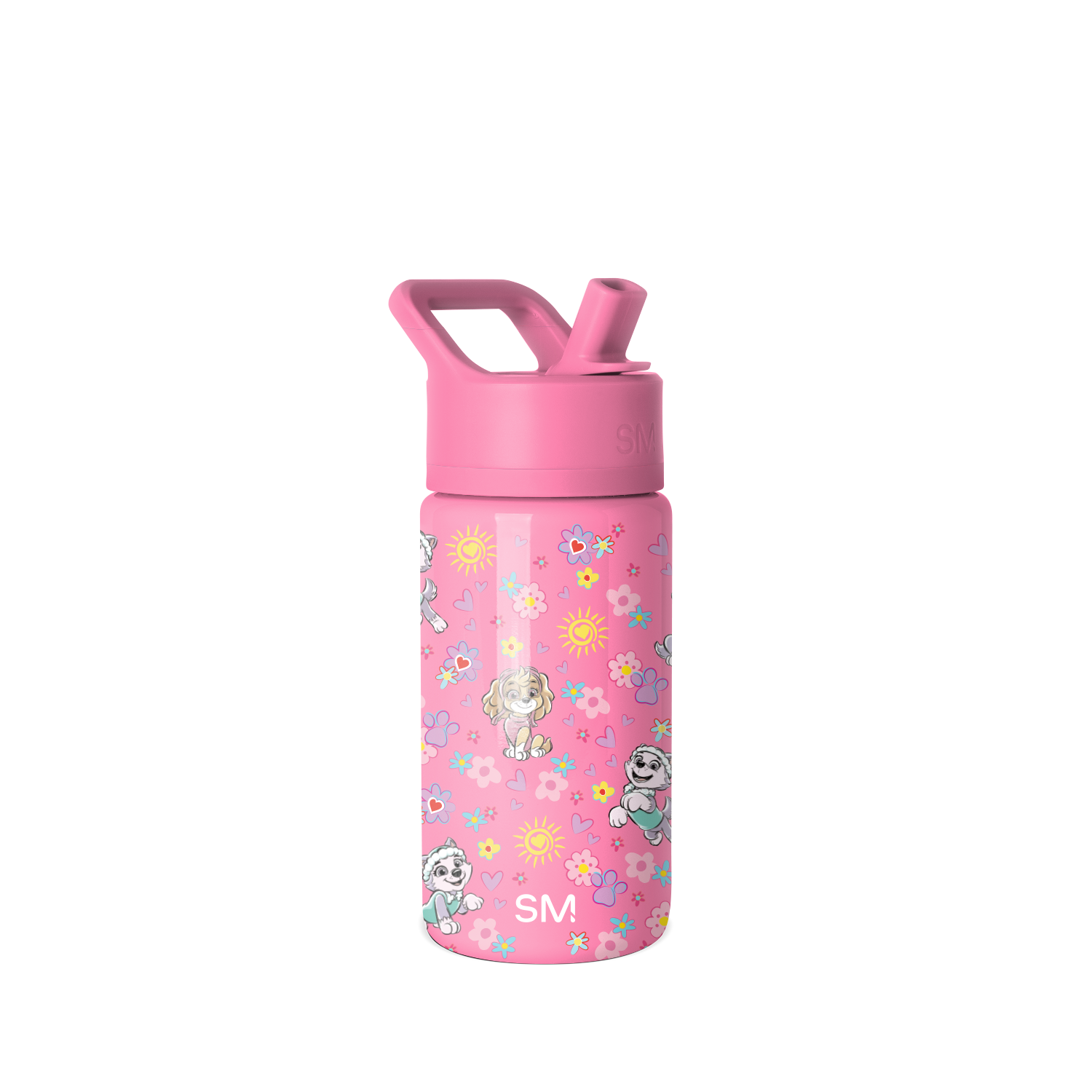Summit Kids Water Bottle with Straw Lid - 14oz - Paw Patrol Sunny Florals / Straw / SM2