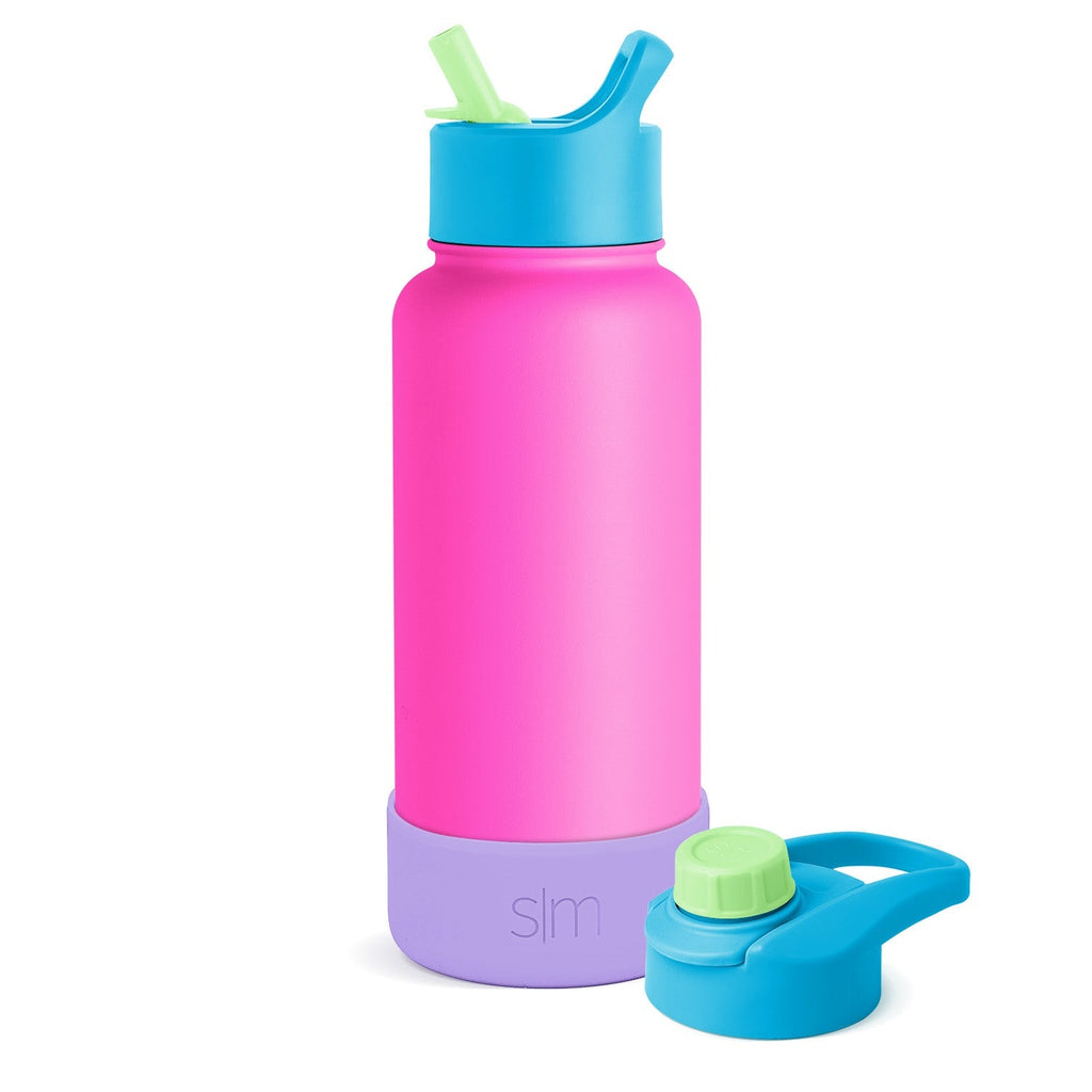 Summit Water Bottle with Straw Lid and Chug Lid - 80s Mix