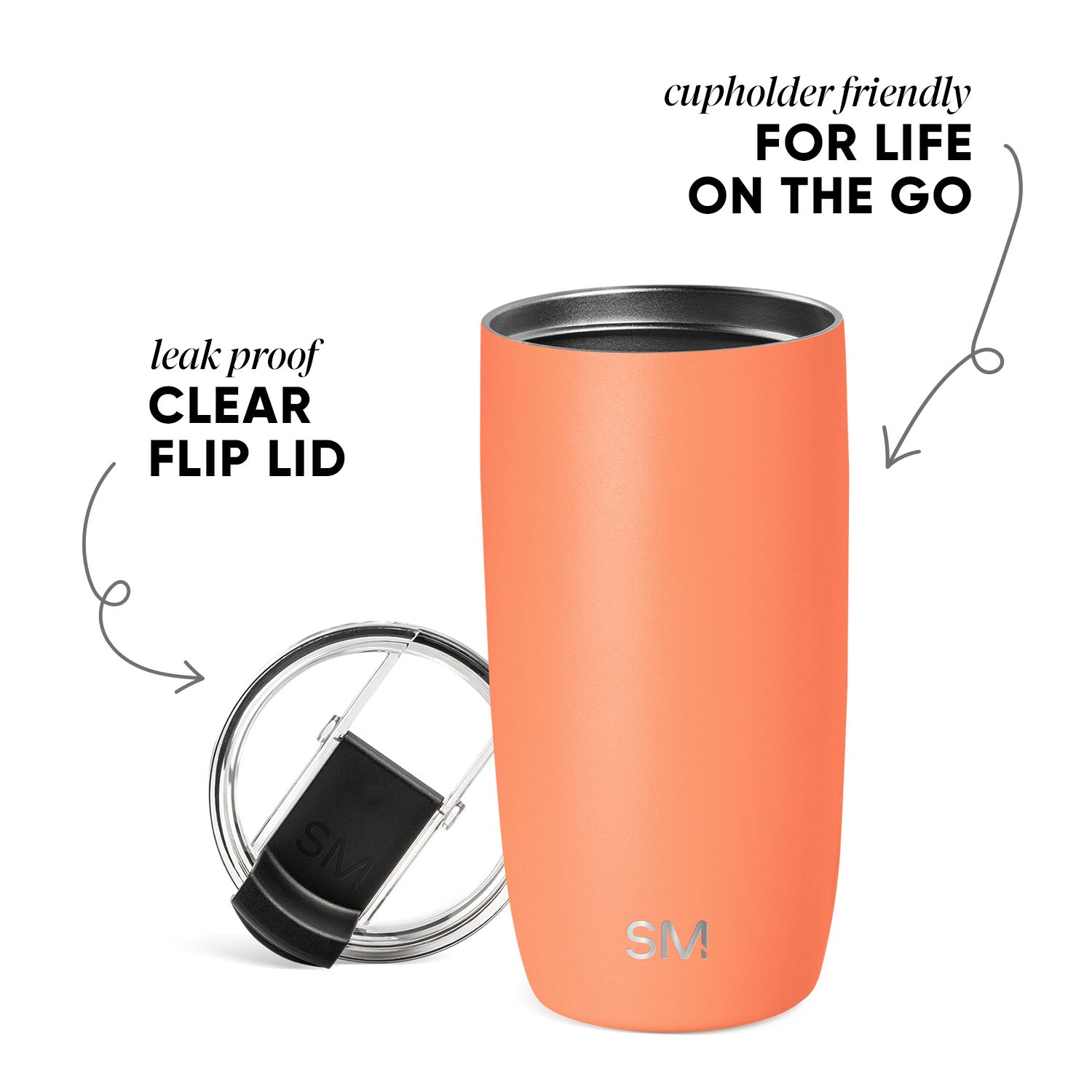 Voyager Tumbler with Clear Flip Lid & Straw