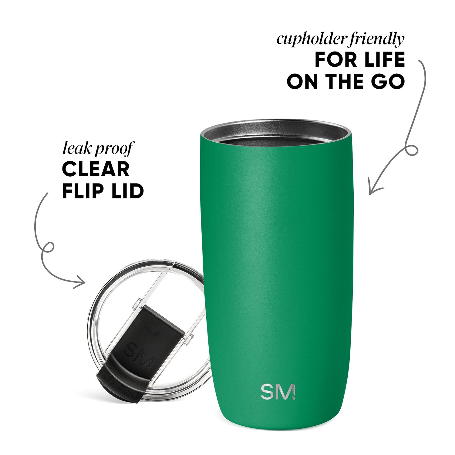 Voyager Tumbler with Clear Flip Lid & Straw