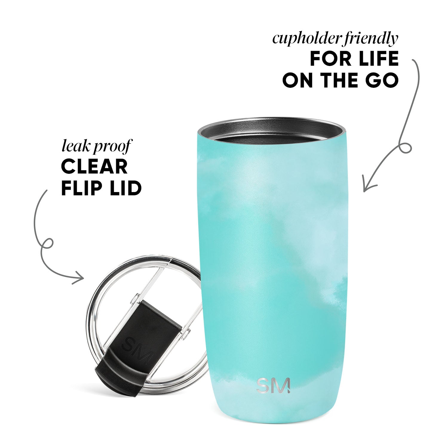Voyager Tumbler with Clear Flip Lid & Straw