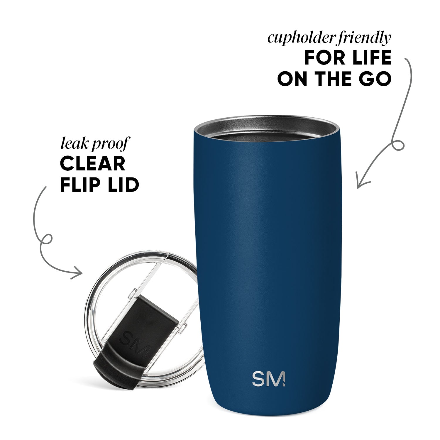 Voyager Tumbler with Clear Flip Lid & Straw
