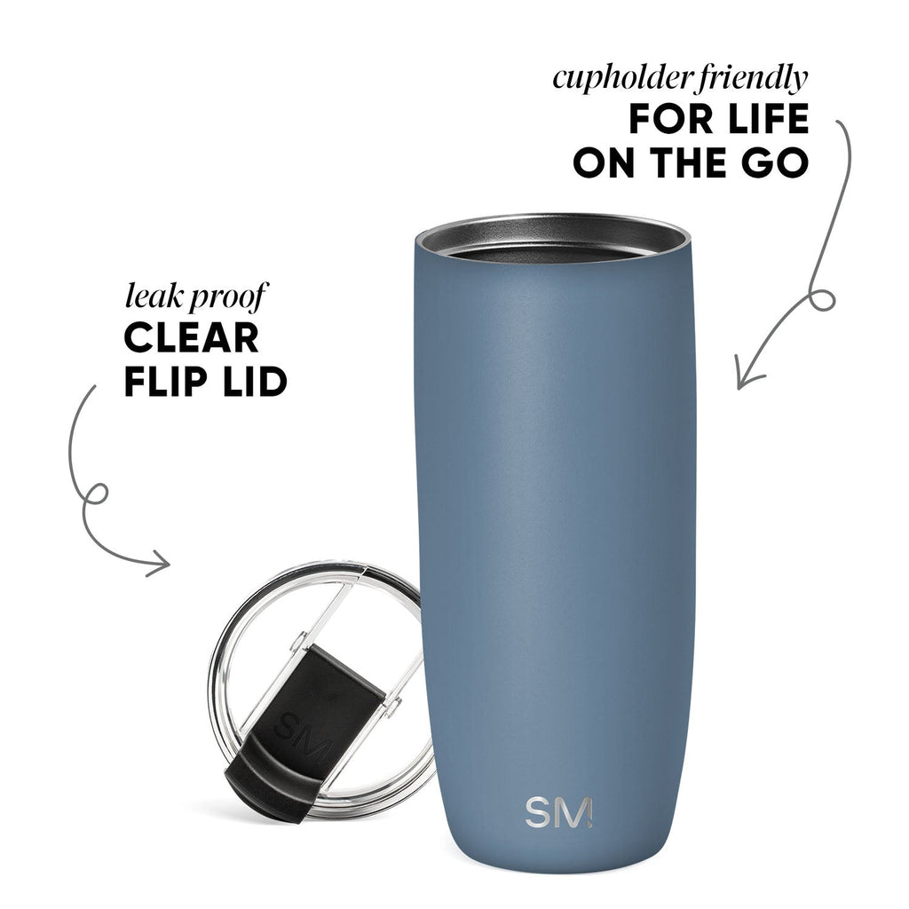 Voyager Tumbler with Clear Flip Lid & Straw