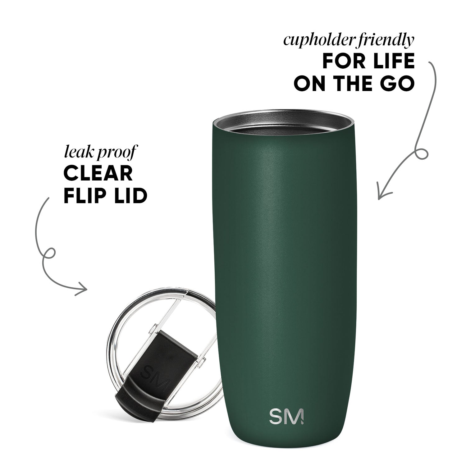 Voyager Tumbler with Clear Flip Lid & Straw