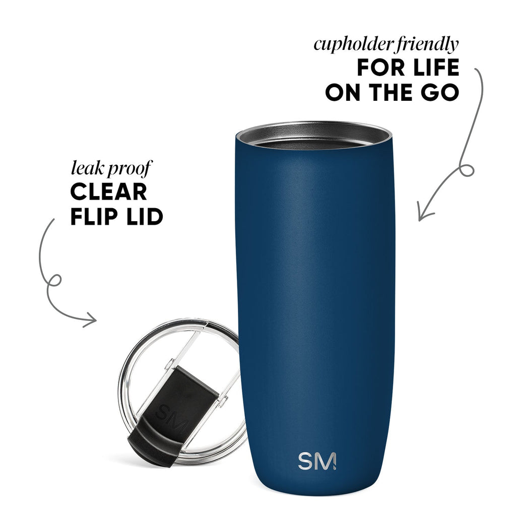 Voyager Tumbler with Clear Flip Lid & Straw