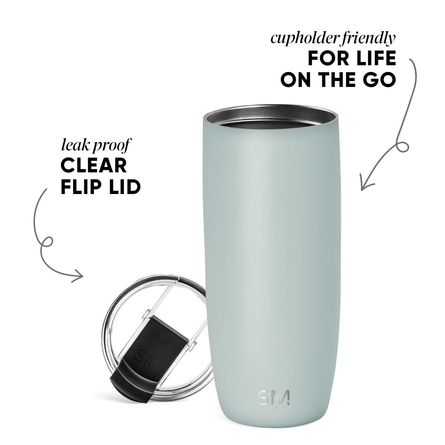 Voyager Tumbler with Clear Flip Lid & Straw