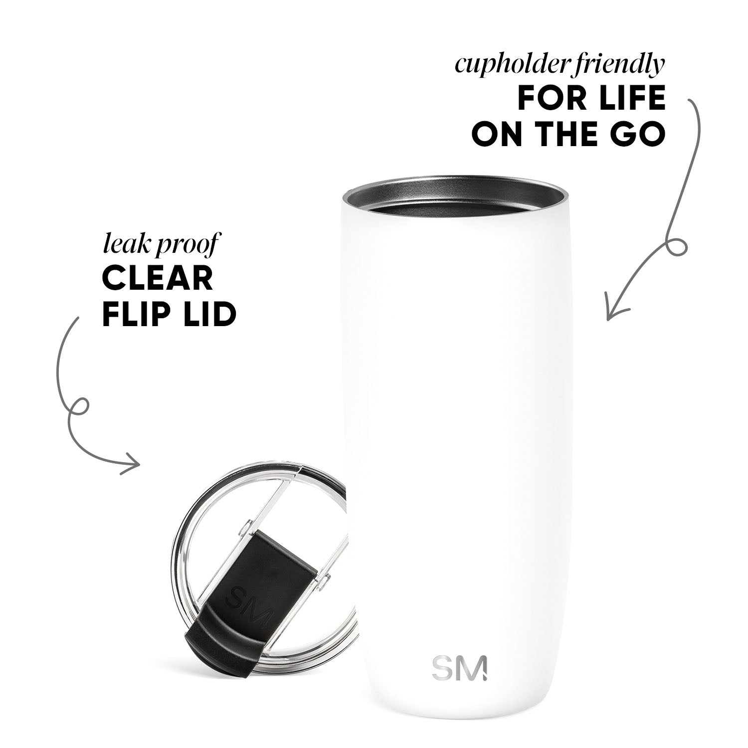 Voyager Tumbler with Clear Flip Lid & Straw